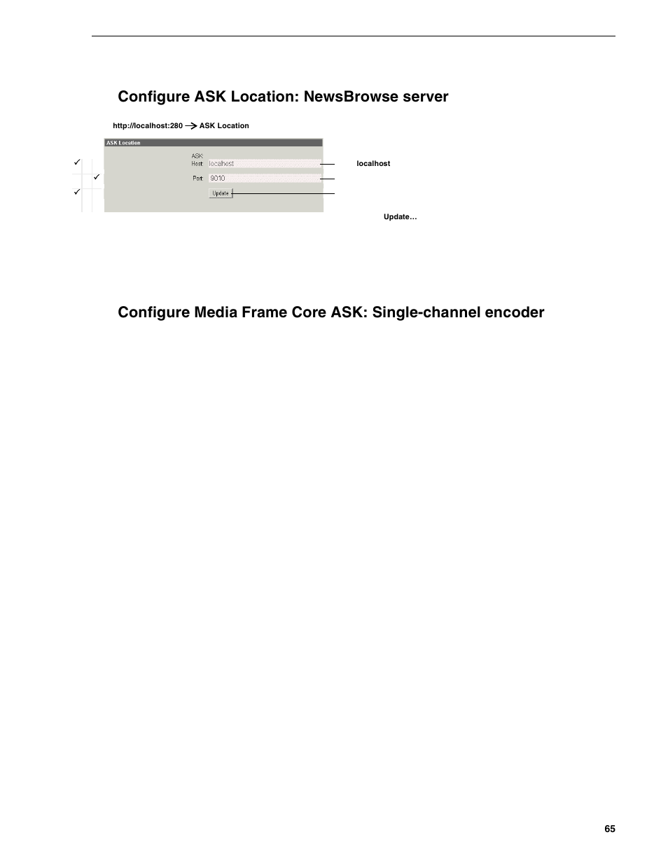 Configure ask location: newsbrowse server | Grass Valley NewsBrowse Desktop Browsing System Installation v.2.0 User Manual | Page 65 / 142