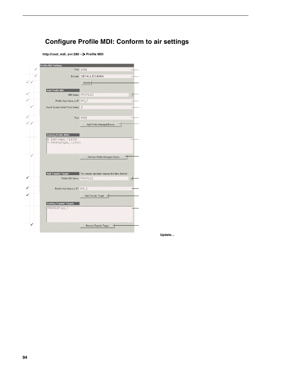 Configure profile mdi: conform to air settings, Configure profile mdi: conform to air, Chapter 3 configuring the newsbrowse system | Grass Valley NewsBrowse Desktop Browsing System Installation v.2.0 User Manual | Page 94 / 142