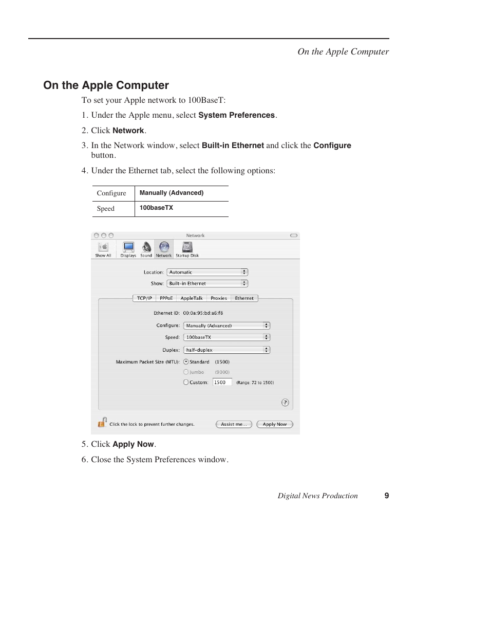 On the apple computer | Grass Valley Using Final Cut Pro With DNP Products Instruction Guide v.5.1 User Manual | Page 9 / 18