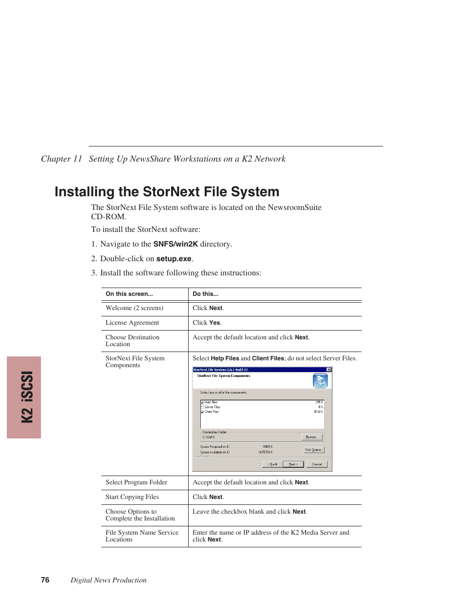 Installing the stornext file system | Grass Valley NewsShare v.5.5 User Manual | Page 78 / 114