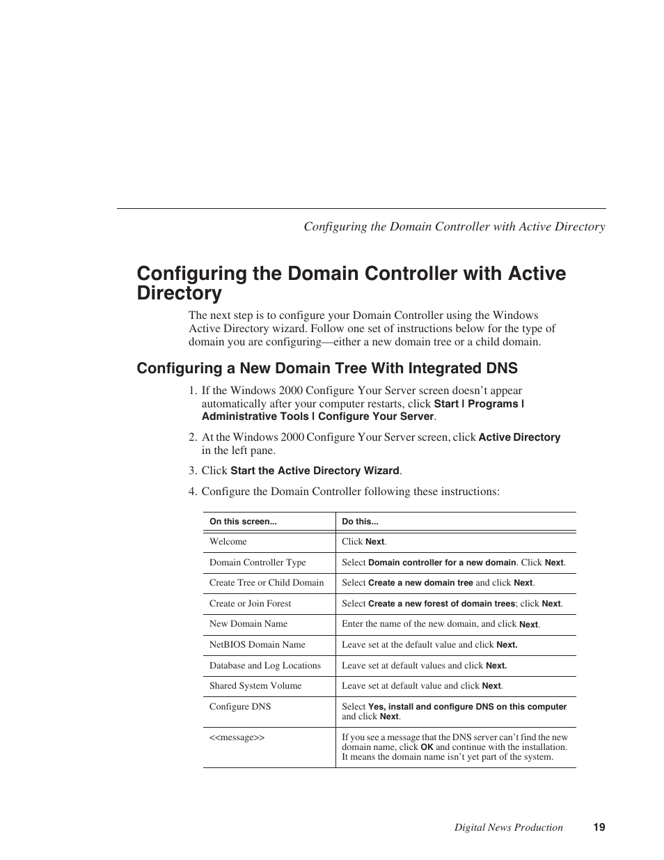 Configuring a new domain tree with integrated dns | Grass Valley Open SAN Security v.5.1 User Manual | Page 21 / 56