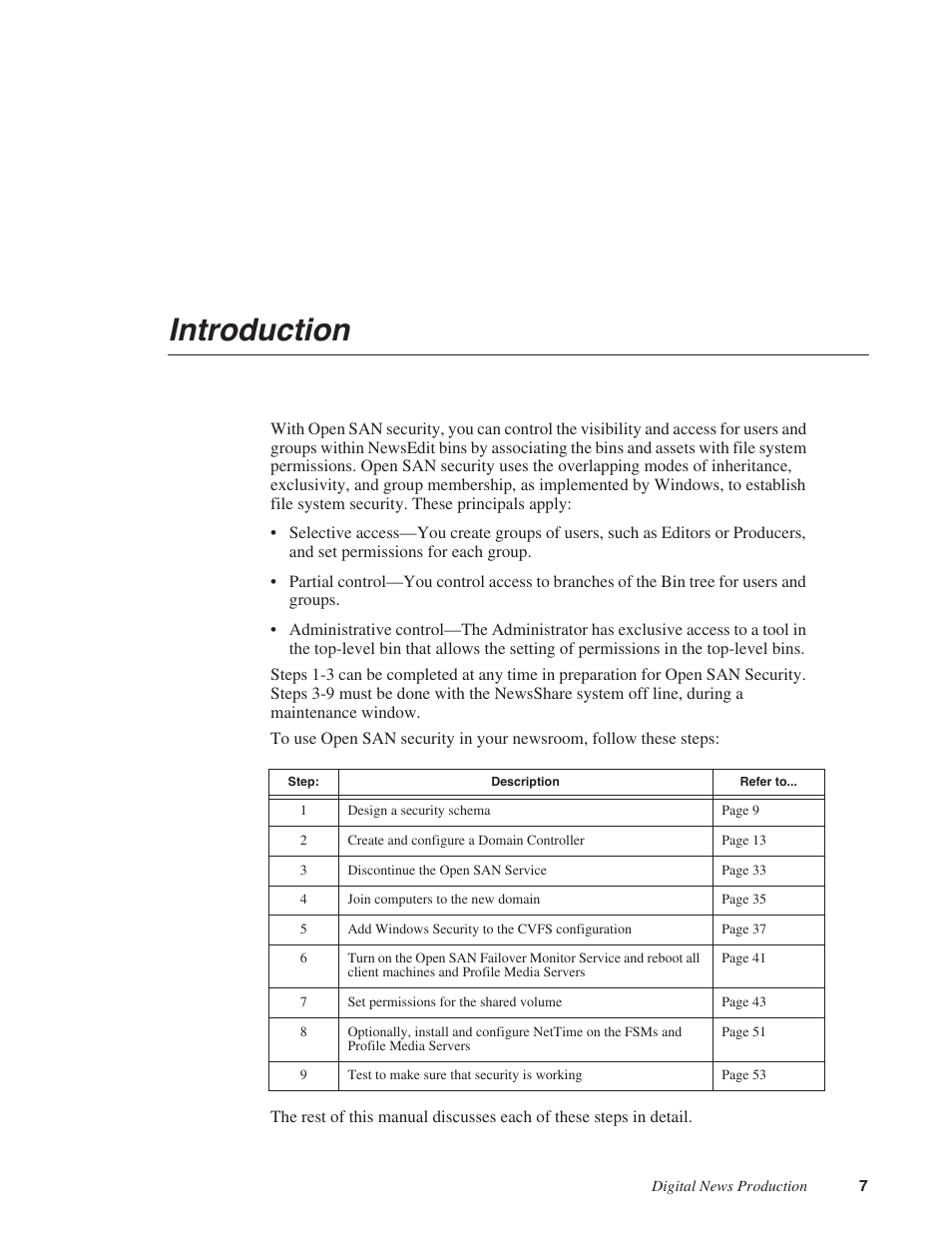 Introduction | Grass Valley Open SAN Security v.5.1 User Manual | Page 9 / 56