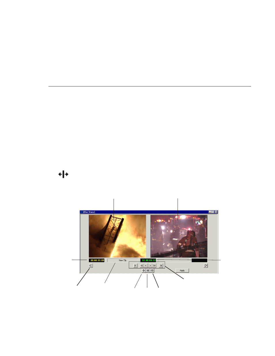 Changing cut points between adjacent clips, Using the cut point edit tool | Grass Valley NewsEdit LT v.4.1 User Manual | Page 103 / 186