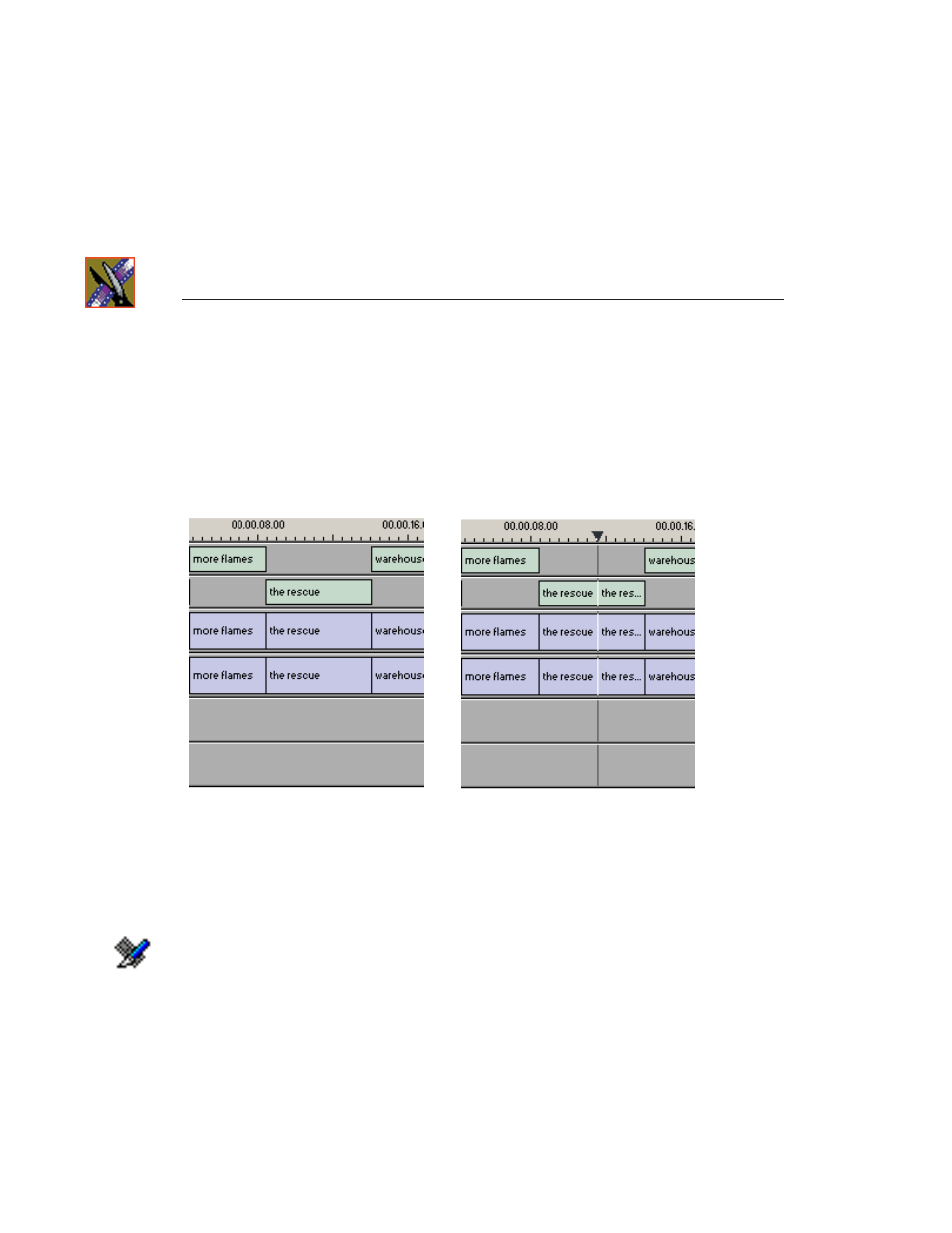 Splitting clips | Grass Valley NewsEdit LT v.4.1 User Manual | Page 114 / 186