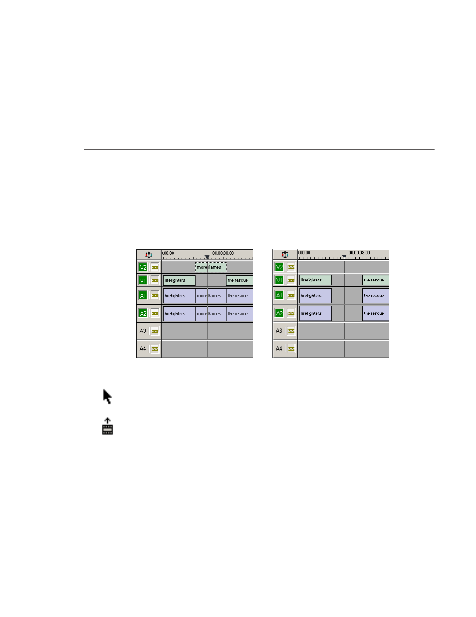 Lifting clips from the timeline | Grass Valley NewsEdit LT v.4.1 User Manual | Page 115 / 186