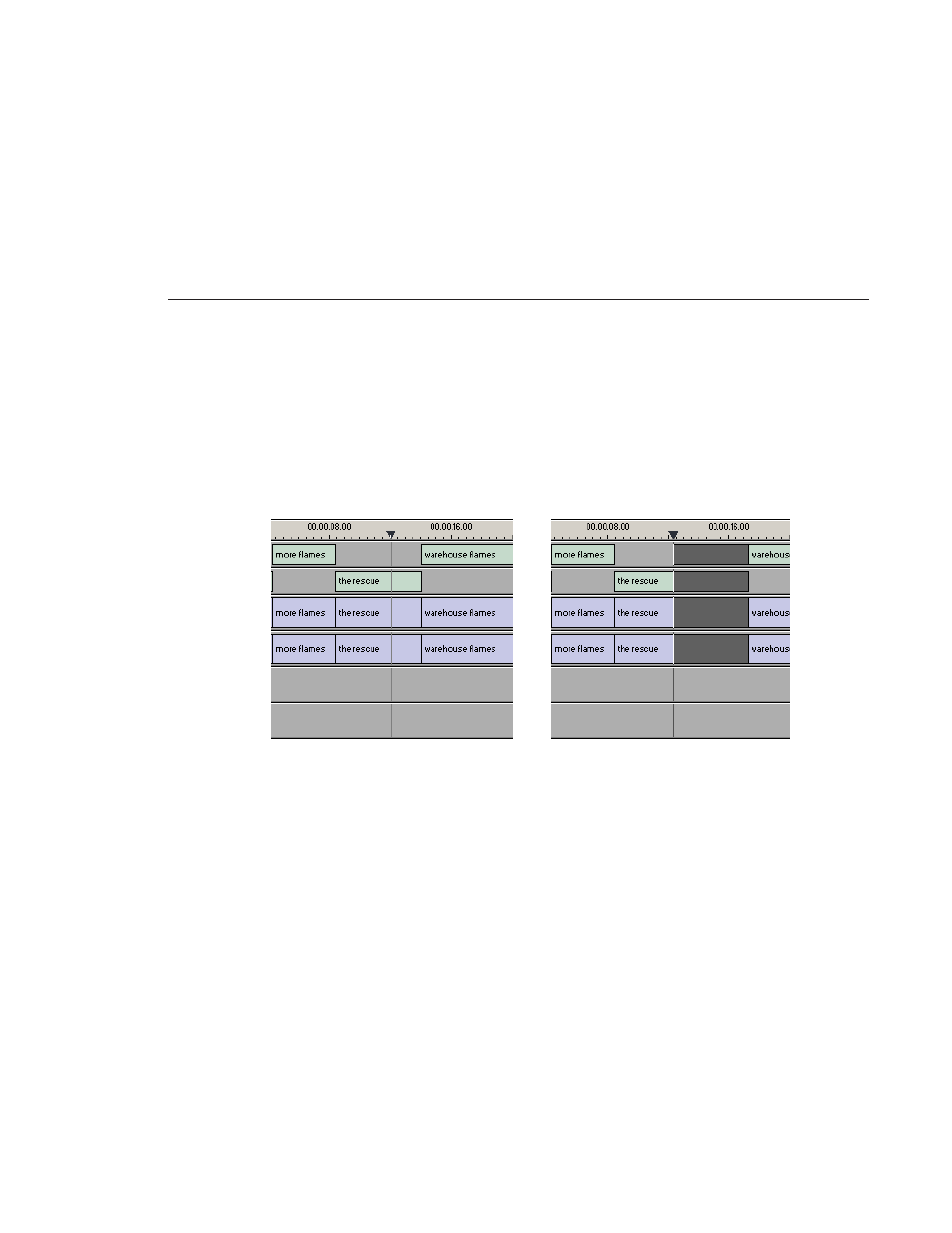 Inserting filler between clips | Grass Valley NewsEdit LT v.4.1 User Manual | Page 119 / 186