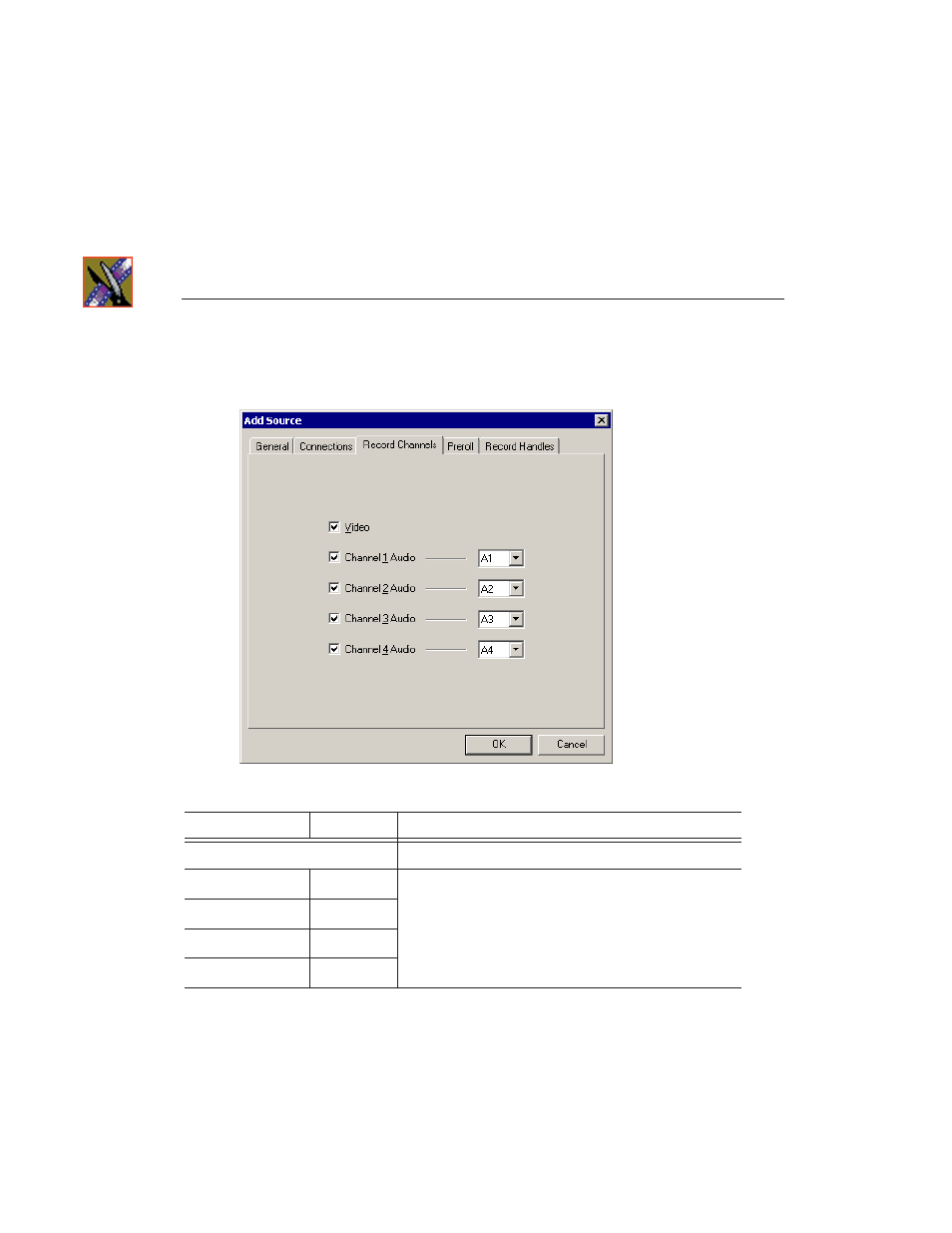 Setting record channels, Chapter 2 configuring newsedit lt | Grass Valley NewsEdit LT v.4.1 User Manual | Page 38 / 186