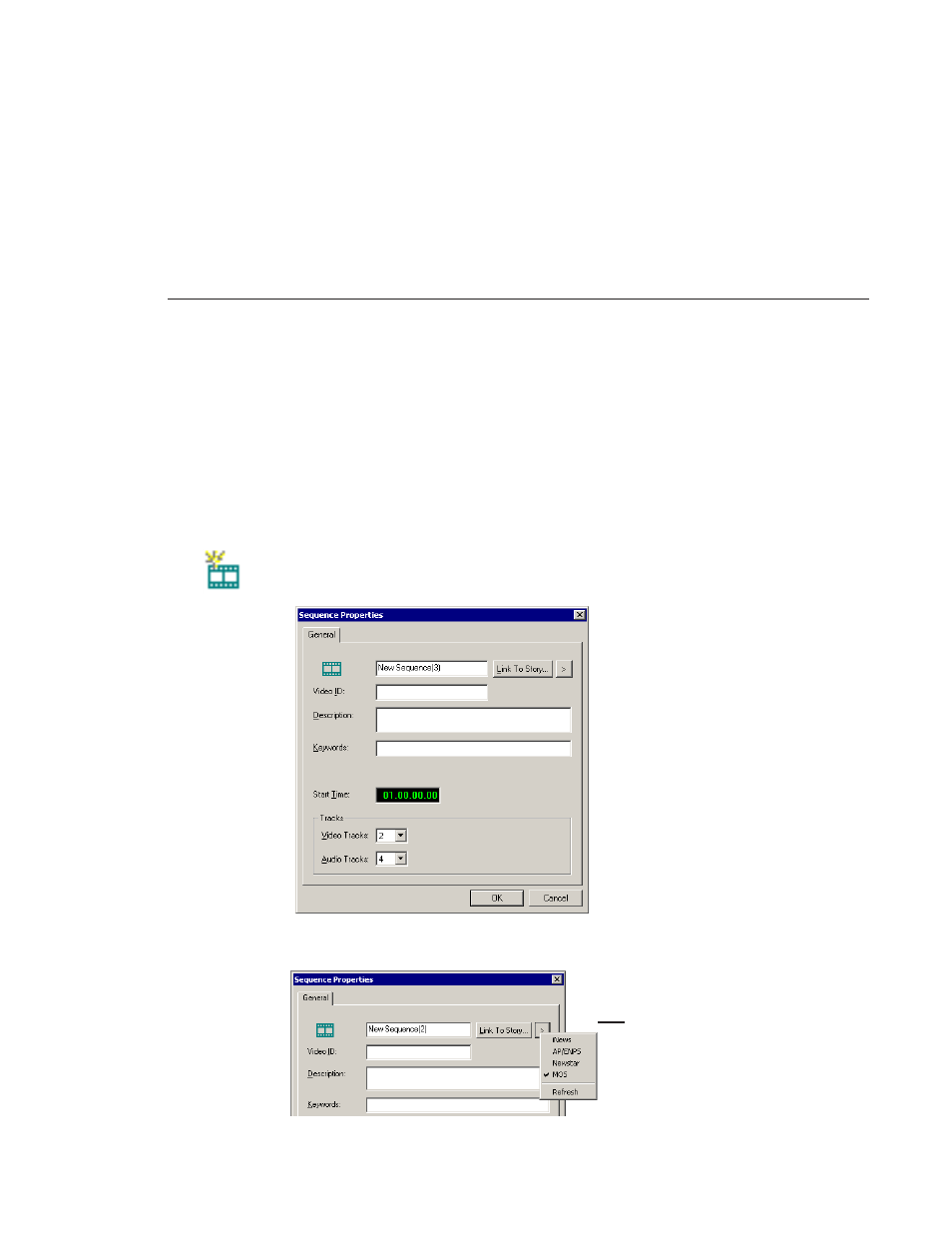 Linking to an existing news story | Grass Valley NewsEdit LT v.4.1 User Manual | Page 91 / 186