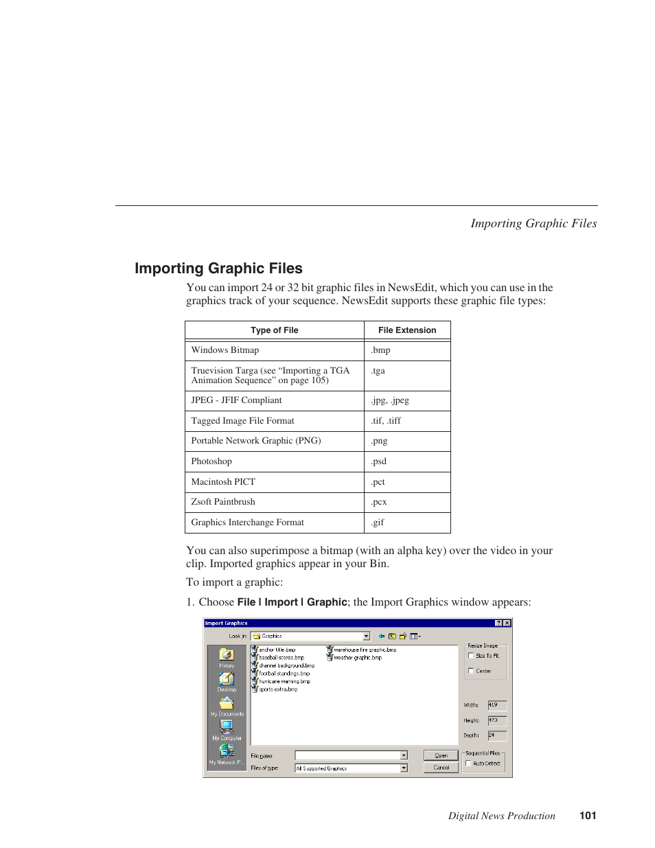 Importing graphic files | Grass Valley NewsEdit XT v.5.5 User Manual | Page 103 / 354