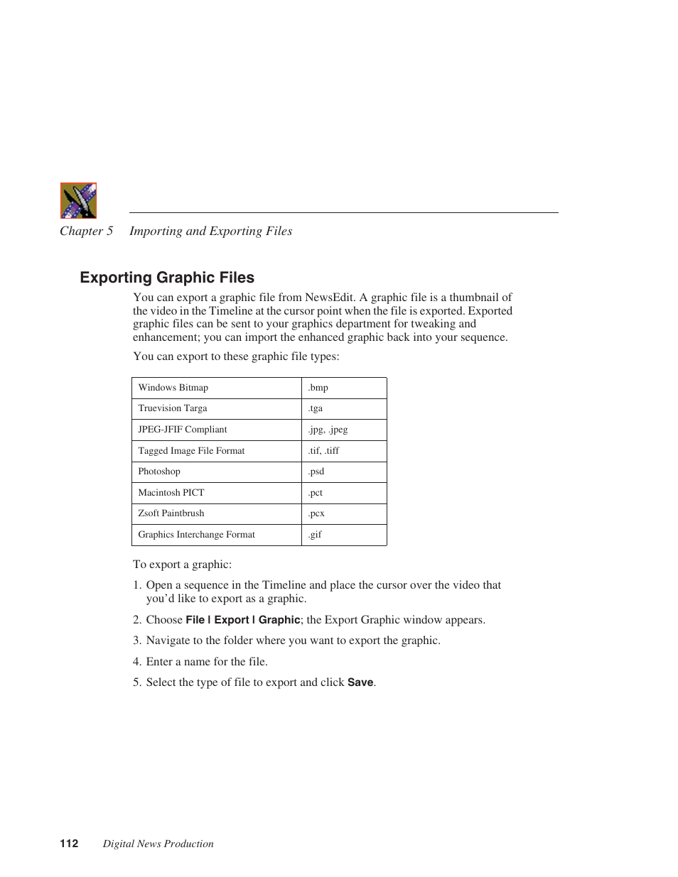 Exporting graphic files | Grass Valley NewsEdit XT v.5.5 User Manual | Page 114 / 354