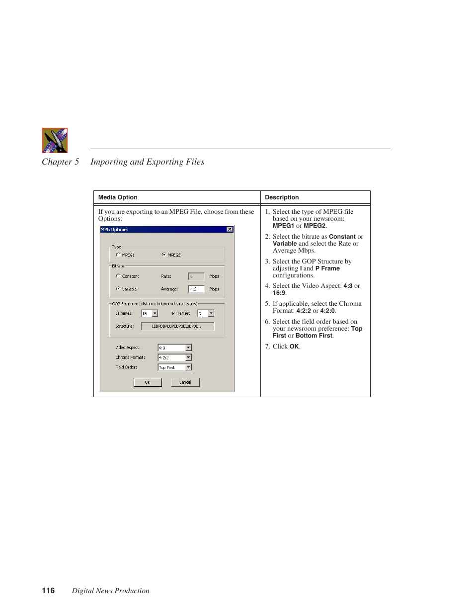 Chapter 5 importing and exporting files | Grass Valley NewsEdit XT v.5.5 User Manual | Page 118 / 354