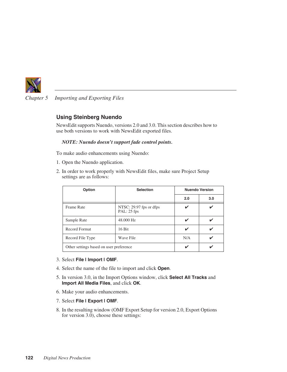 Using steinberg nuendo | Grass Valley NewsEdit XT v.5.5 User Manual | Page 124 / 354