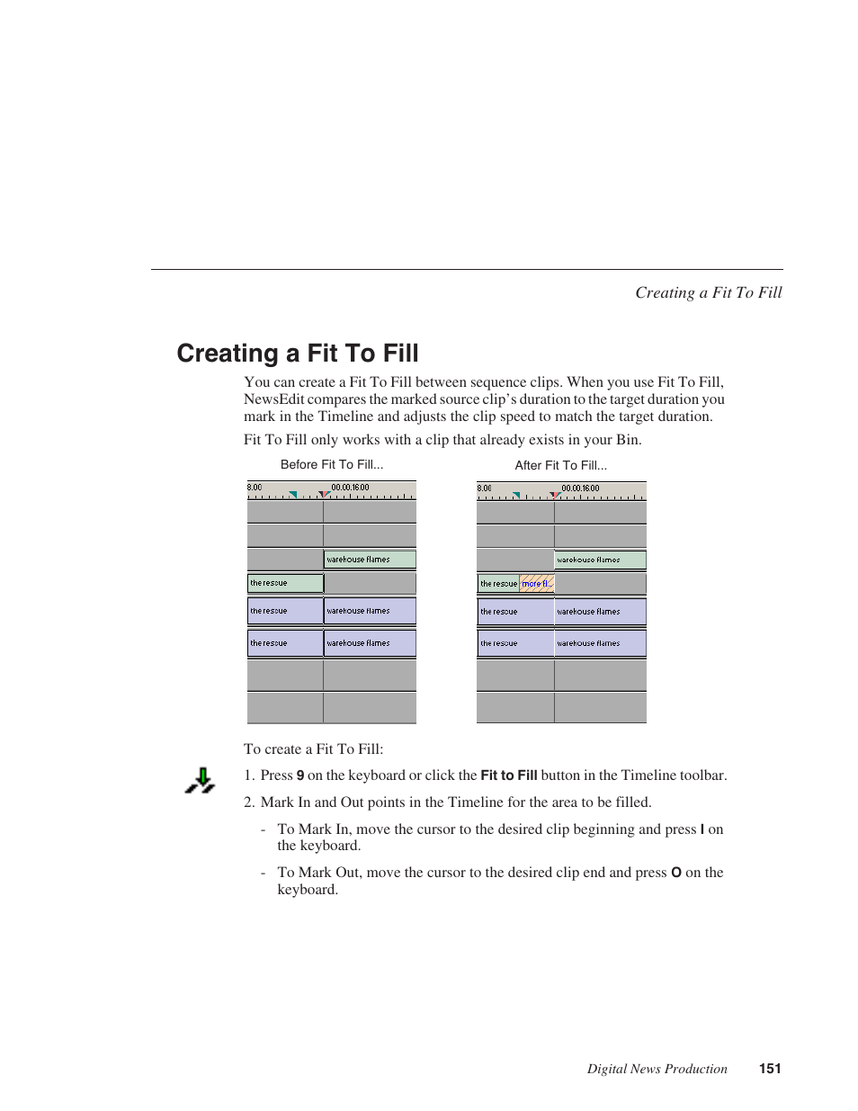 Creating a fit to fill | Grass Valley NewsEdit XT v.5.5 User Manual | Page 153 / 354