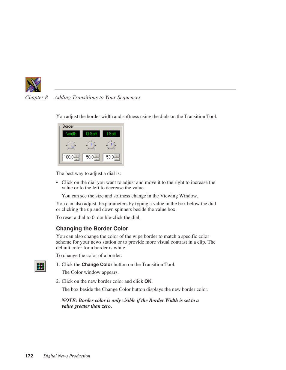 Changing the border color | Grass Valley NewsEdit XT v.5.5 User Manual | Page 174 / 354