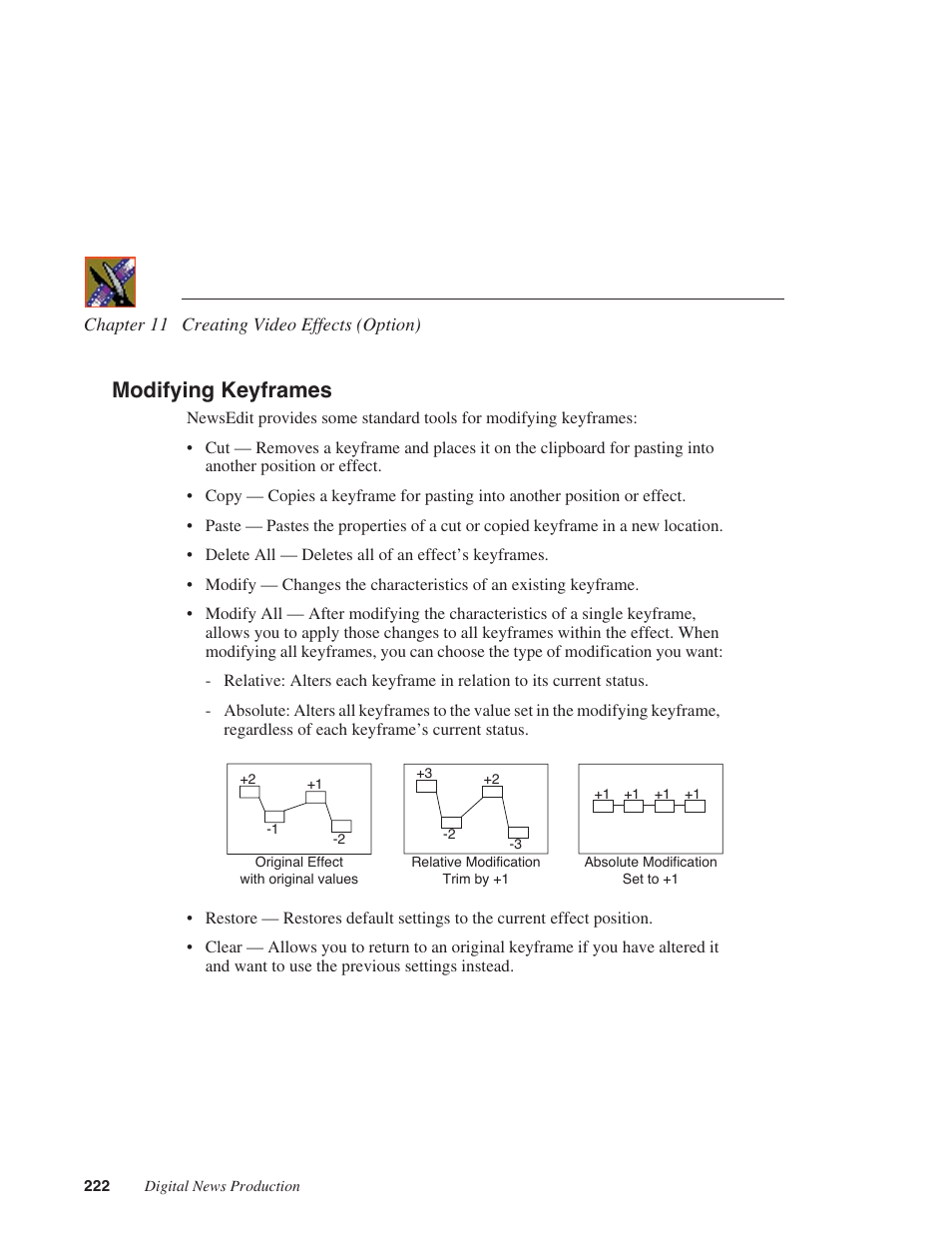 Modifying keyframes | Grass Valley NewsEdit XT v.5.5 User Manual | Page 224 / 354