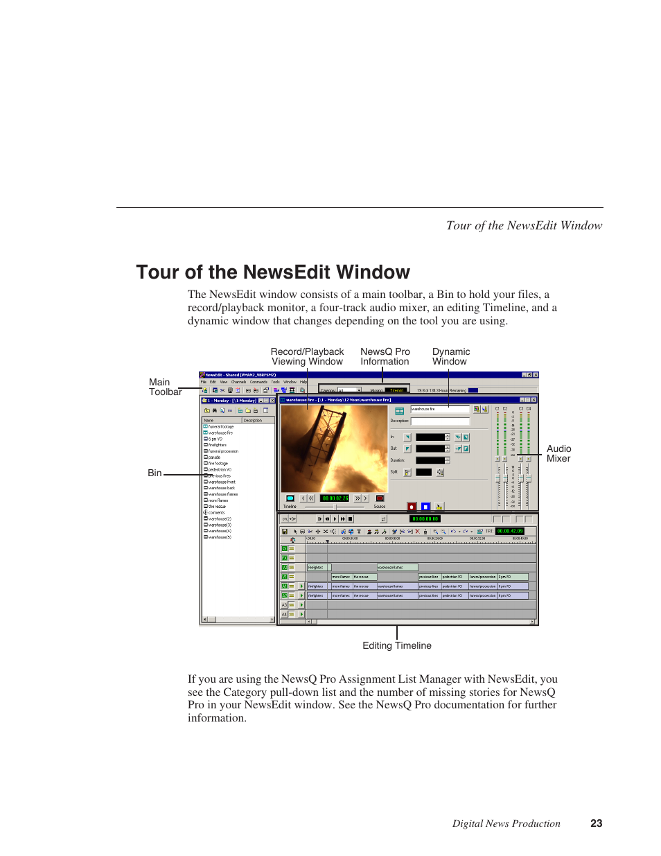 Tour of the newsedit window | Grass Valley NewsEdit XT v.5.5 User Manual | Page 25 / 354