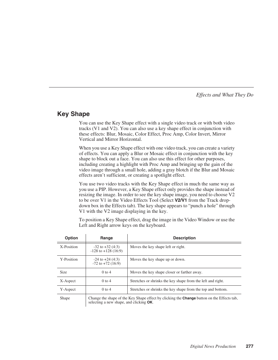 Key shape | Grass Valley NewsEdit XT v.5.5 User Manual | Page 279 / 354