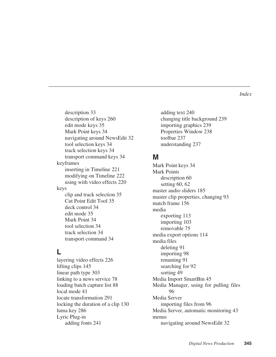 Grass Valley NewsEdit XT v.5.5 User Manual | Page 347 / 354