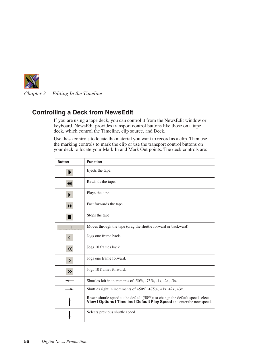 Controlling a deck from newsedit | Grass Valley NewsEdit XT v.5.5 User Manual | Page 58 / 354