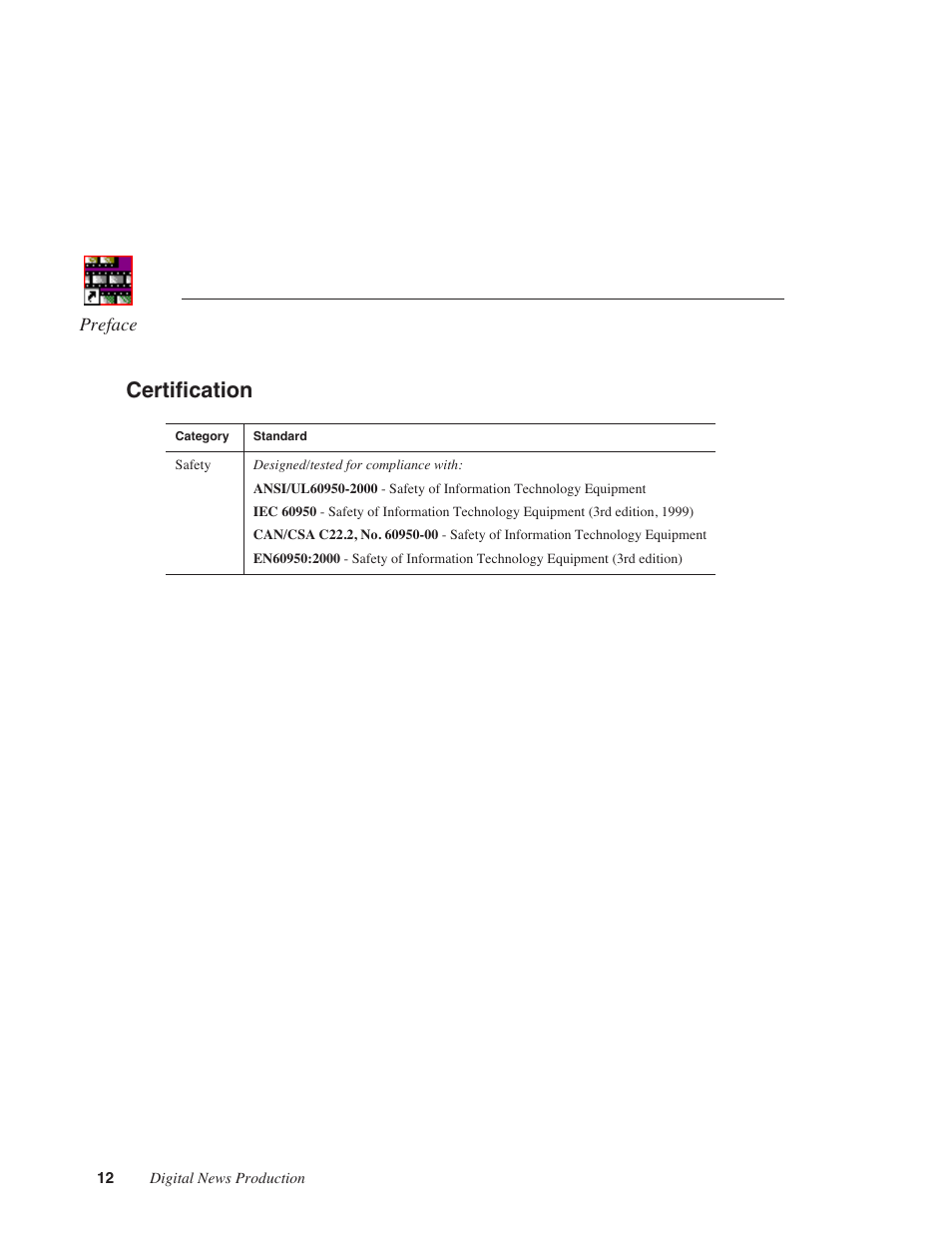 Certification | Grass Valley NewsQ v.5.5 User Manual | Page 14 / 100