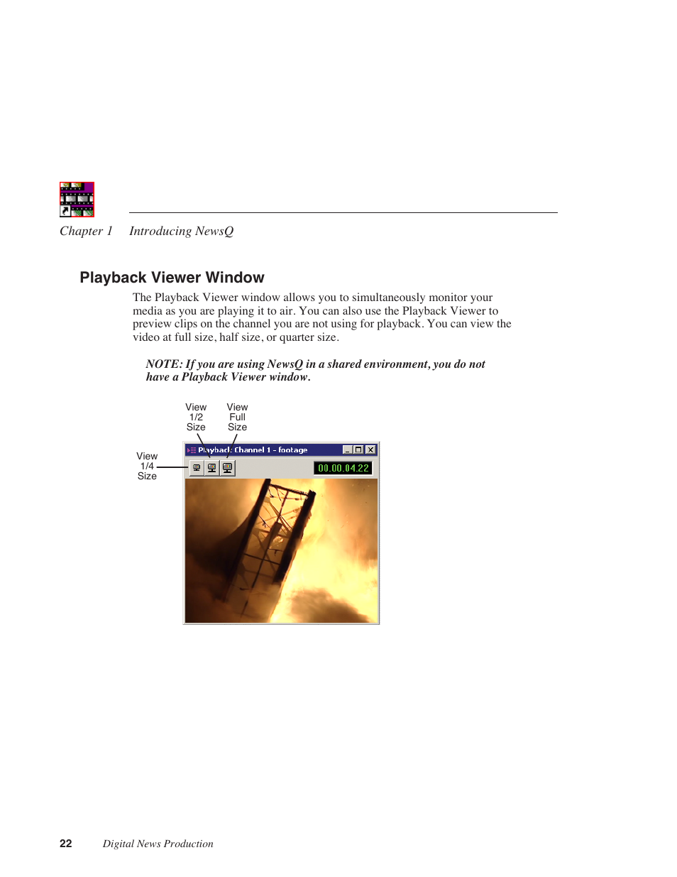 Playback viewer window | Grass Valley NewsQ v.5.5 User Manual | Page 24 / 100