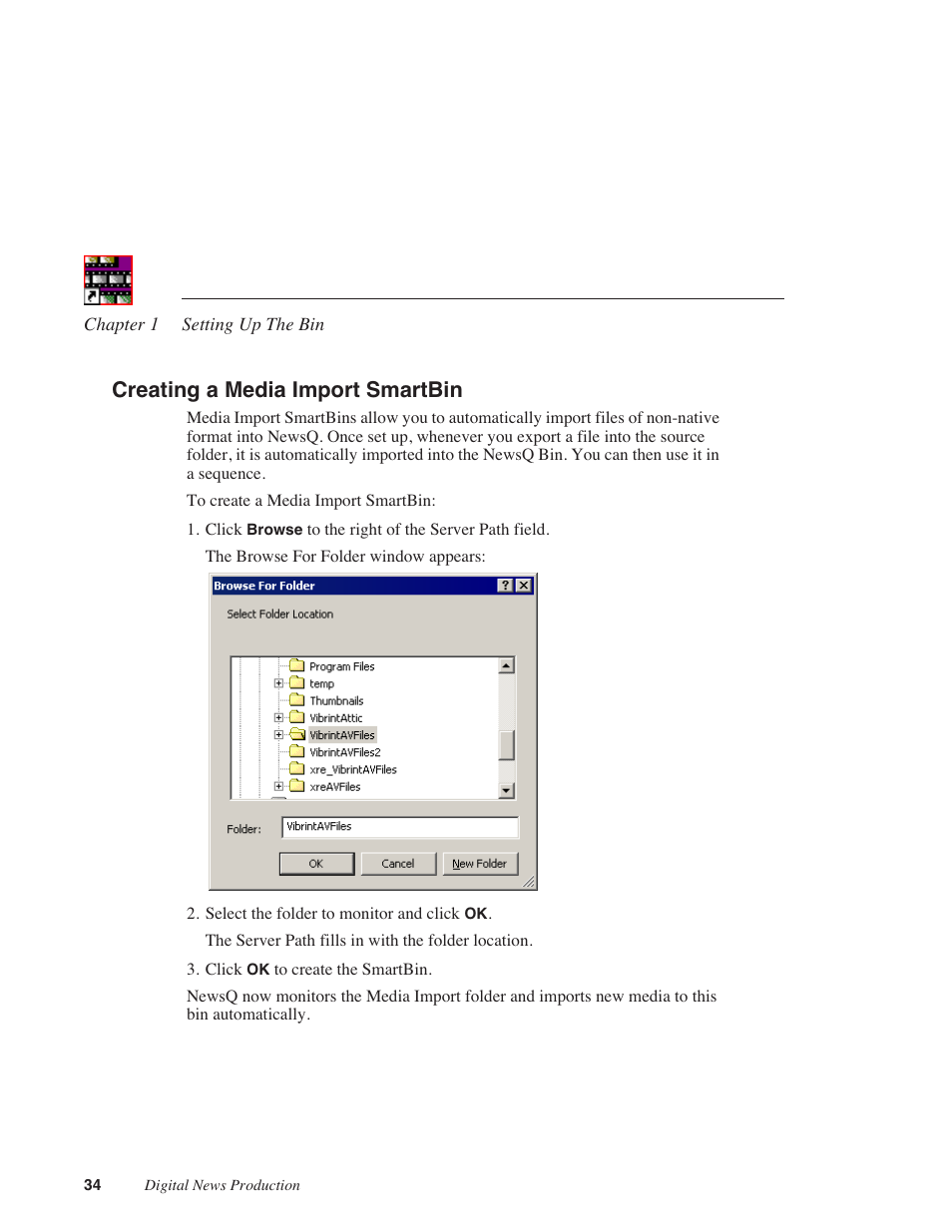 Creating a media import smartbin | Grass Valley NewsQ v.5.5 User Manual | Page 36 / 100