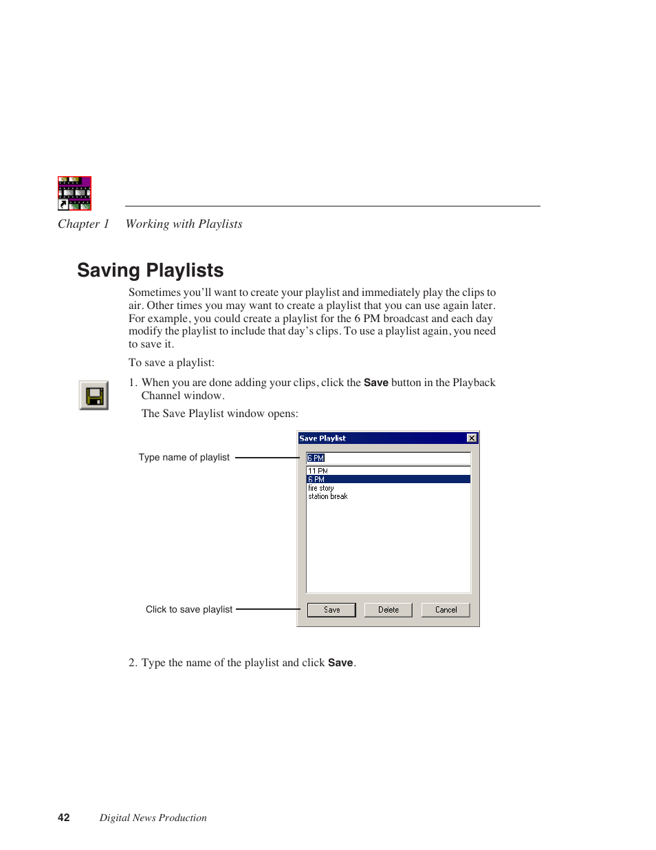 Saving playlists | Grass Valley NewsQ v.5.5 User Manual | Page 44 / 100