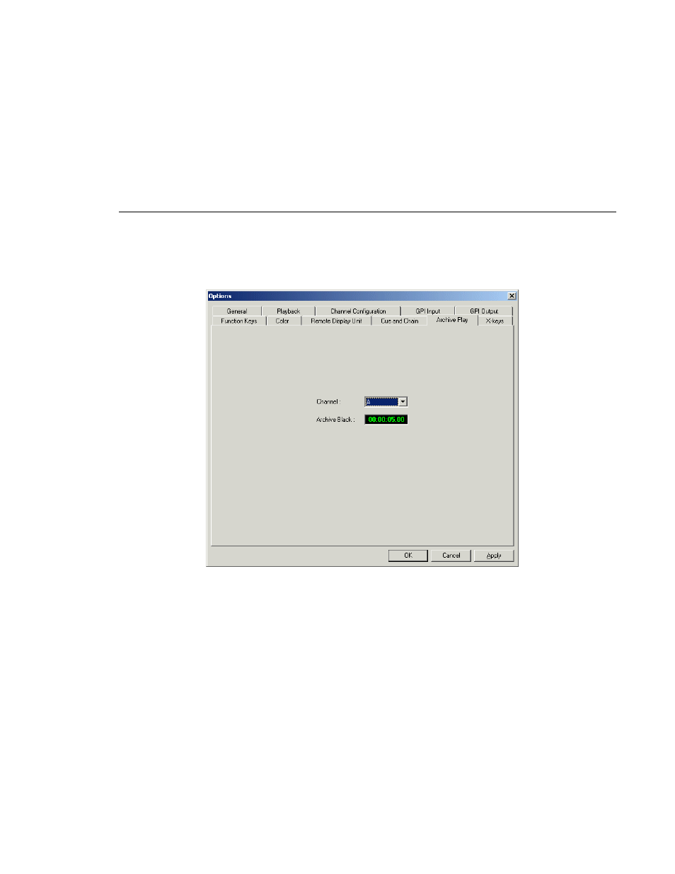 Configuring archive play | Grass Valley NewsQ Pro v.2.1 User Manual | Page 113 / 138