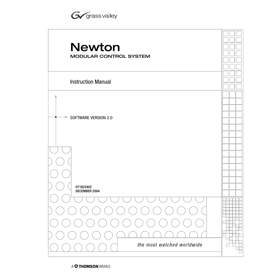 Grass Valley Newton Modular Control System v.2.0 User Manual | 118 pages