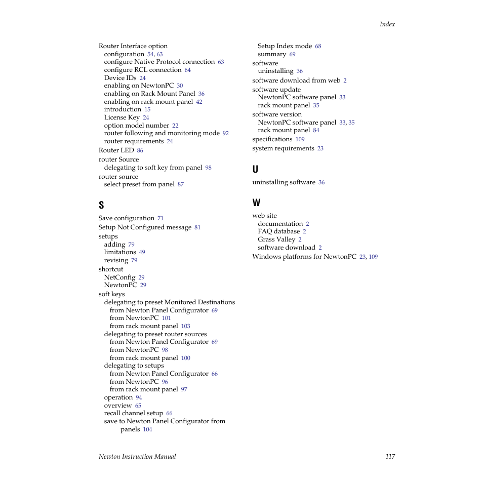 Grass Valley Newton Modular Control System v.2.0 User Manual | Page 117 / 118