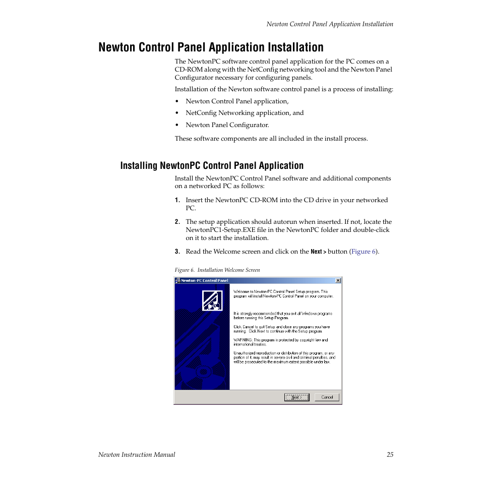 Newton control panel application installation, Installing newtonpc control panel application | Grass Valley Newton Modular Control System v.2.0 User Manual | Page 25 / 118