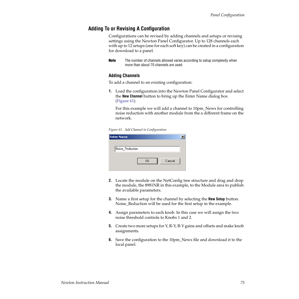 Adding to or revising a configuration | Grass Valley Newton Modular Control System v.2.0 User Manual | Page 75 / 118