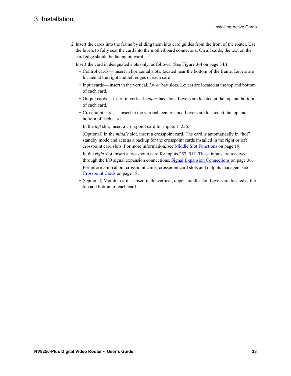 Installation | Grass Valley NV8256-Plus v.1.2 User Manual | Page 43 / 90