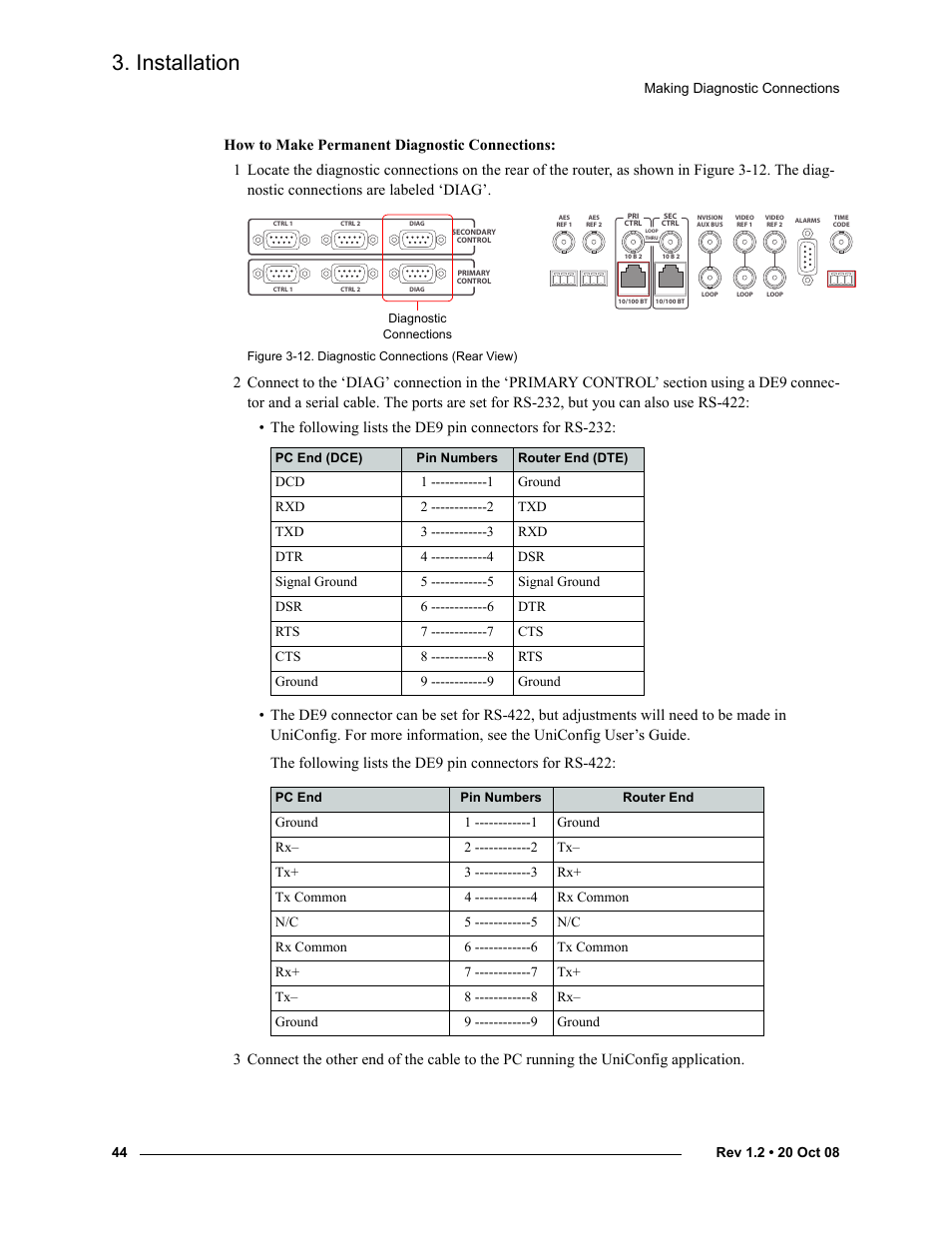 Installation | Grass Valley NV8256-Plus v.1.2 User Manual | Page 54 / 90