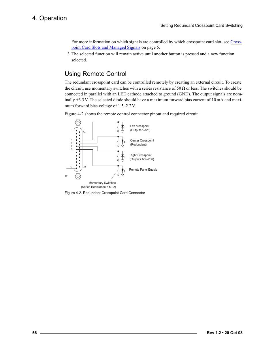 Using remote control, Operation | Grass Valley NV8256-Plus v.1.2 User Manual | Page 66 / 90
