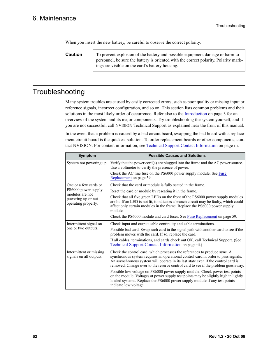 Troubleshooting, Maintenance | Grass Valley NV8256-Plus v.1.2 User Manual | Page 72 / 90