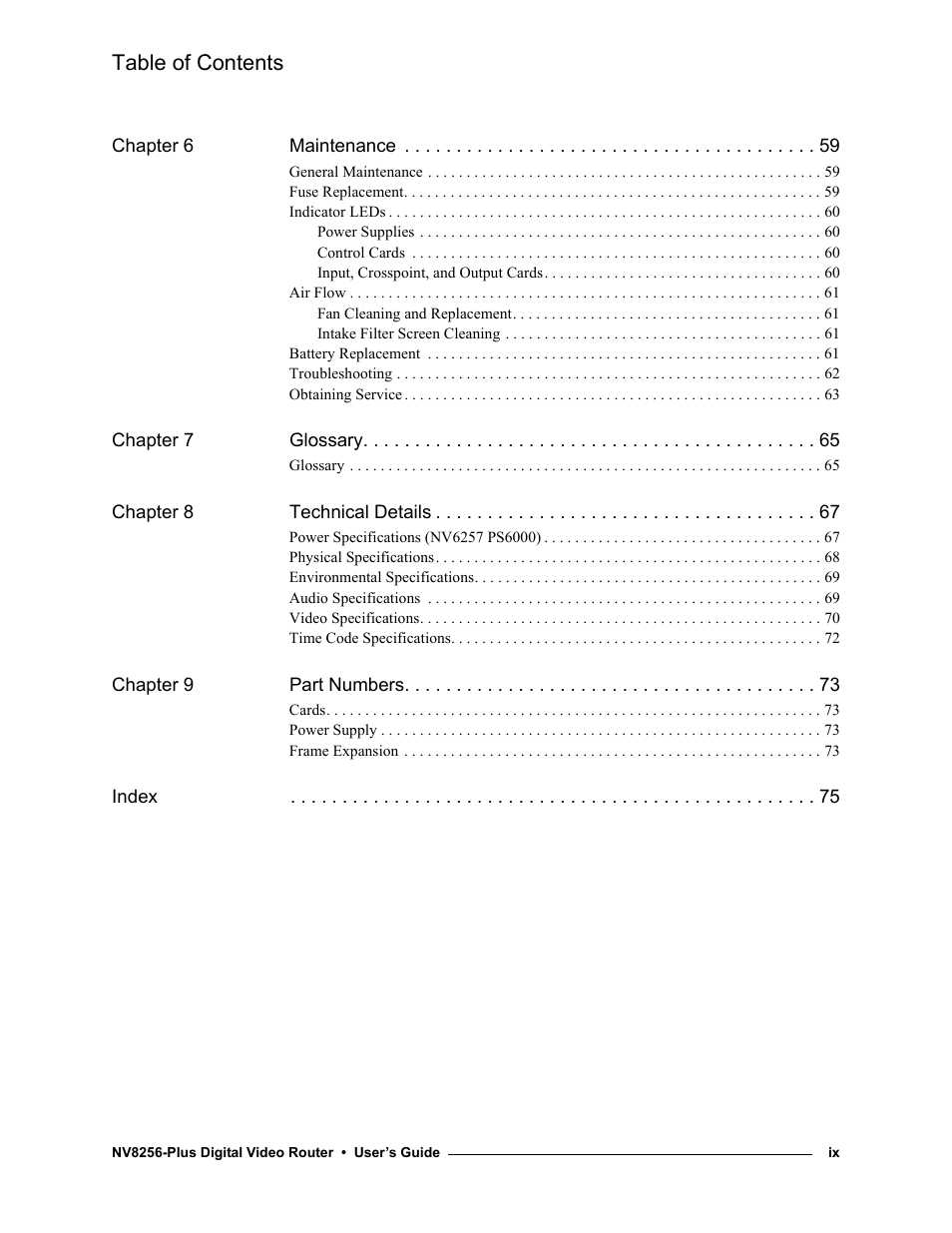 Grass Valley NV8256-Plus v.1.2 User Manual | Page 9 / 90