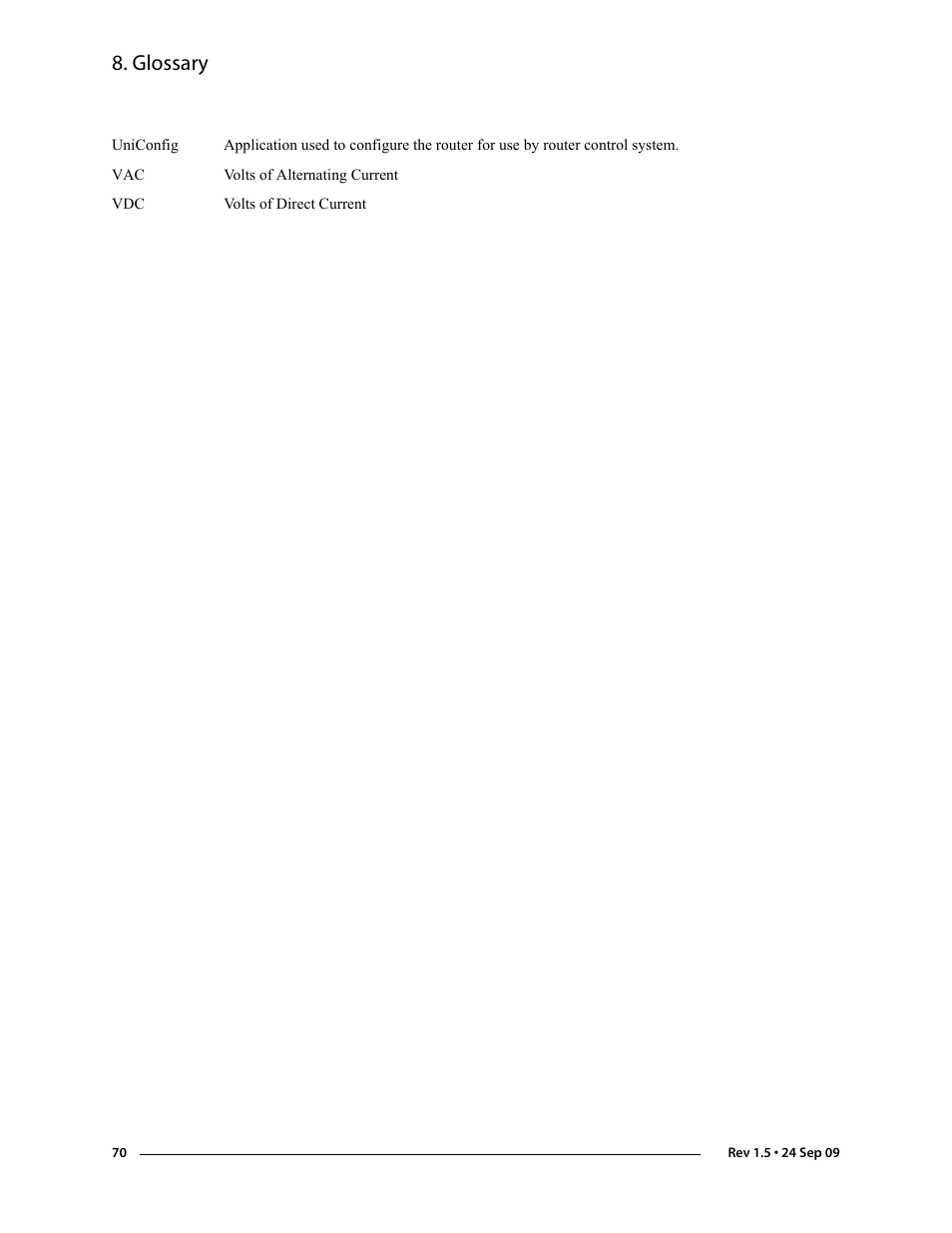 Glossary | Grass Valley NV8288 v.1.5 User Manual | Page 80 / 88