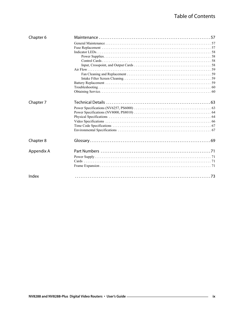Grass Valley NV8288 v.1.5 User Manual | Page 9 / 88