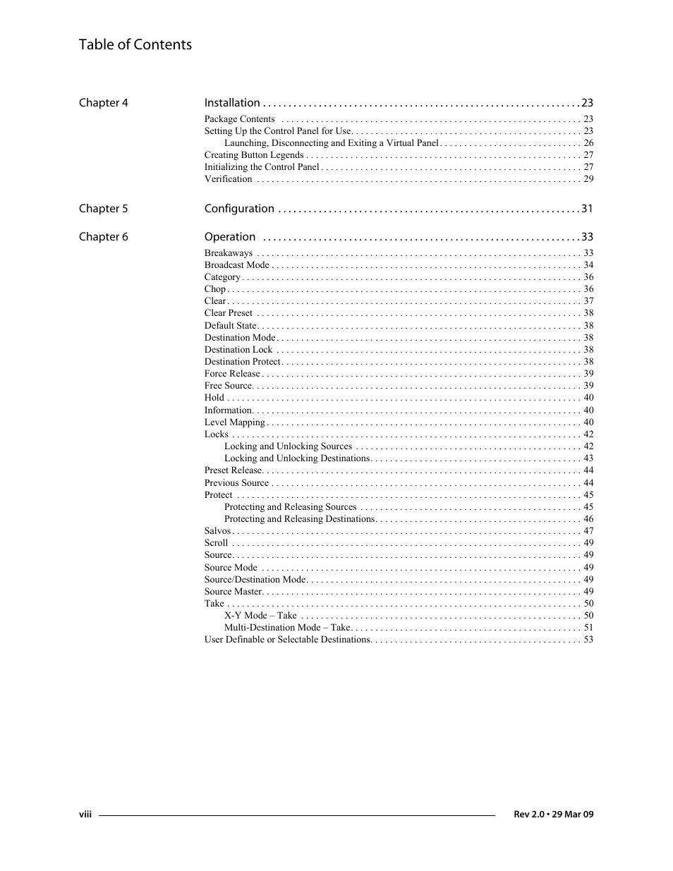 Grass Valley NV9601 v.2.0 User Manual | Page 8 / 76