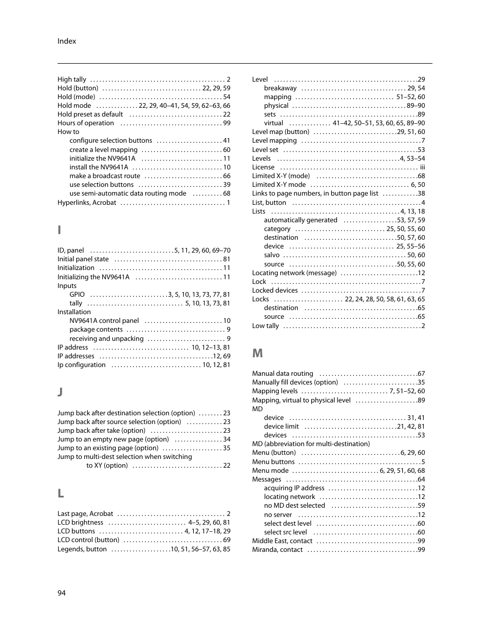 Grass Valley NV9641A v.1.0 User Manual | Page 104 / 110