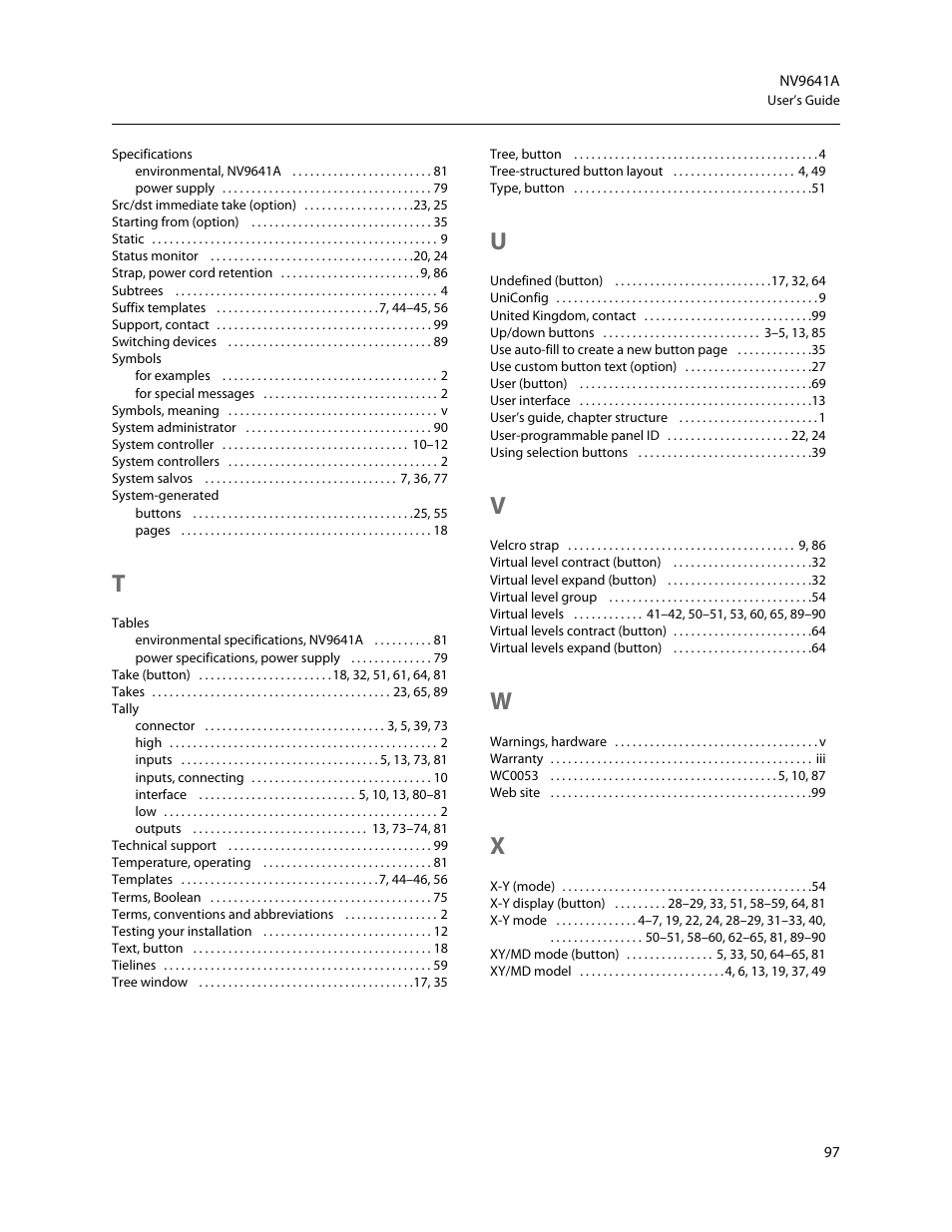 Grass Valley NV9641A v.1.0 User Manual | Page 107 / 110