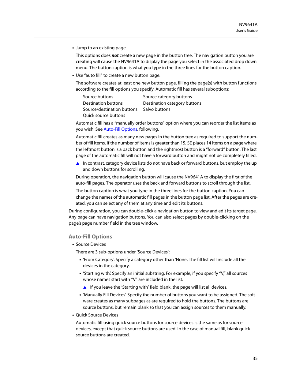 Auto-fill options | Grass Valley NV9641A v.1.0 User Manual | Page 45 / 110