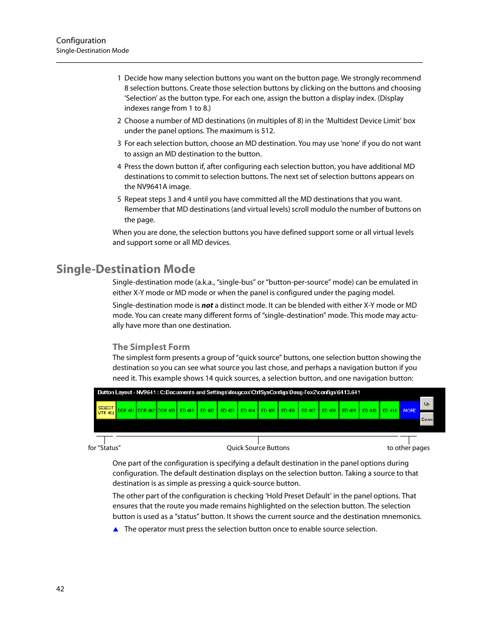 Single-destination mode, The simplest form | Grass Valley NV9641A v.1.0 User Manual | Page 52 / 110