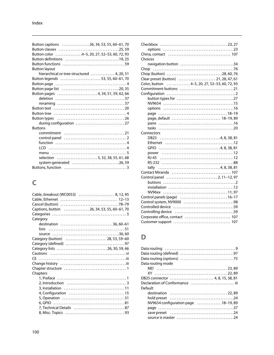 Grass Valley NV9654 v.1.1 User Manual | Page 110 / 118