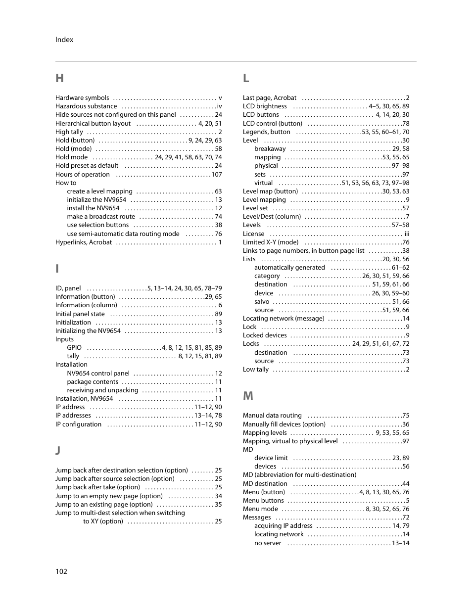 Grass Valley NV9654 v.1.1 User Manual | Page 112 / 118