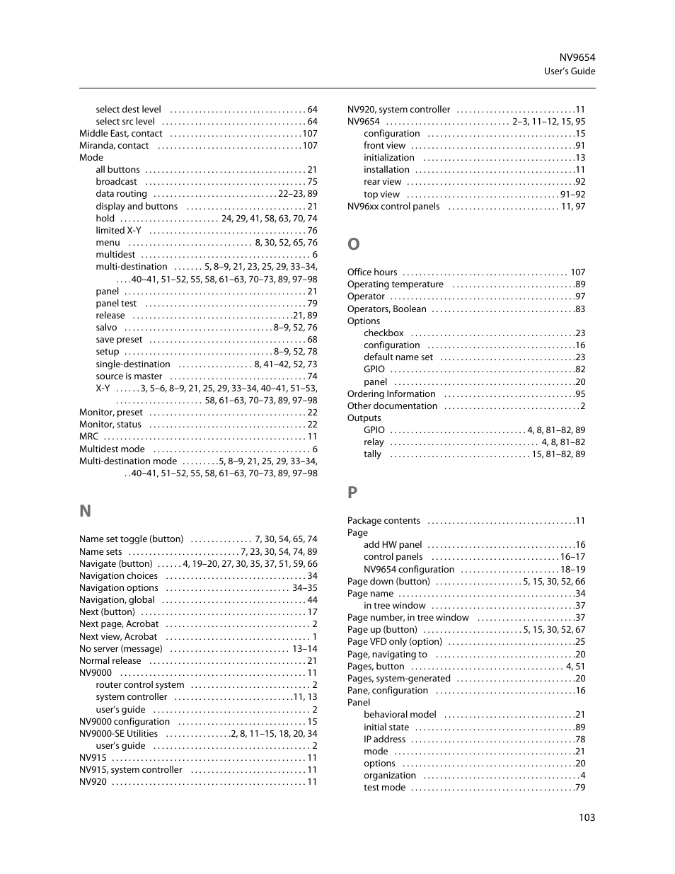 Grass Valley NV9654 v.1.1 User Manual | Page 113 / 118