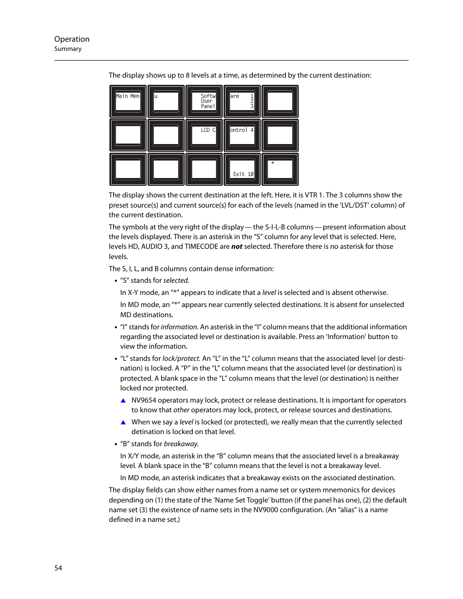 Operation | Grass Valley NV9654 v.1.1 User Manual | Page 64 / 118