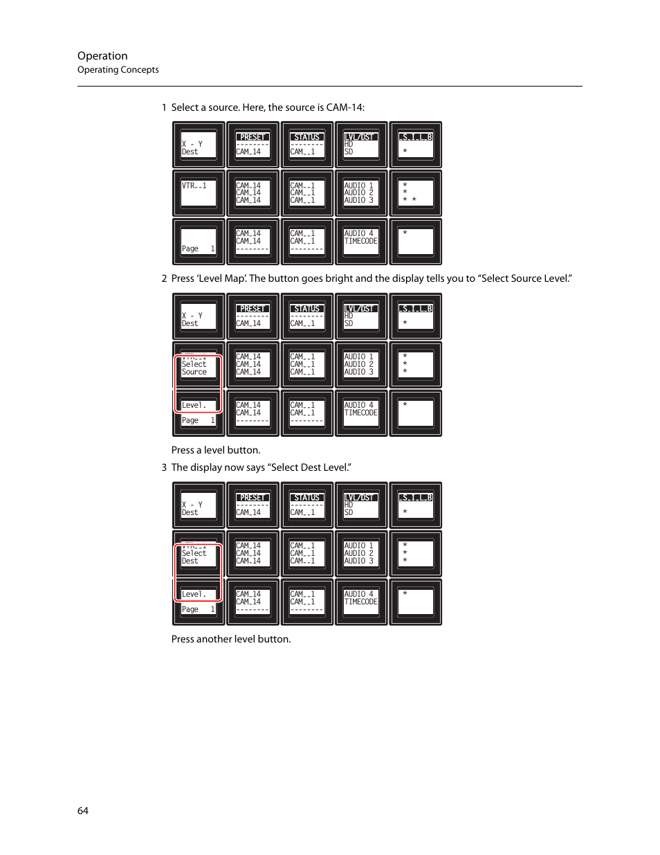 Operation | Grass Valley NV9654 v.1.1 User Manual | Page 74 / 118