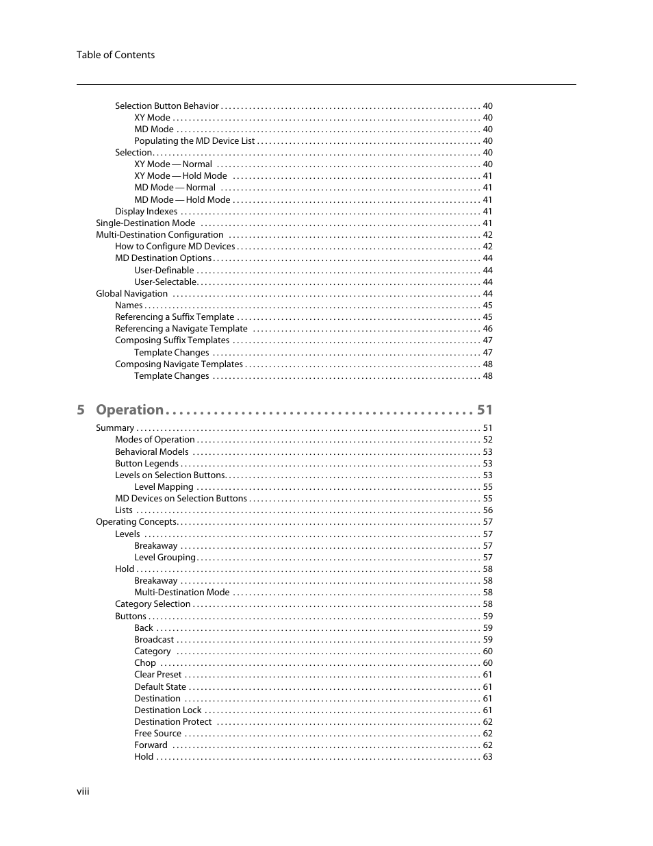 5 operation | Grass Valley NV9654 v.1.1 User Manual | Page 8 / 118